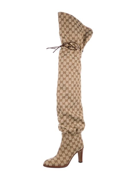 gucci interlocking boots|gucci monogram thigh high boots.